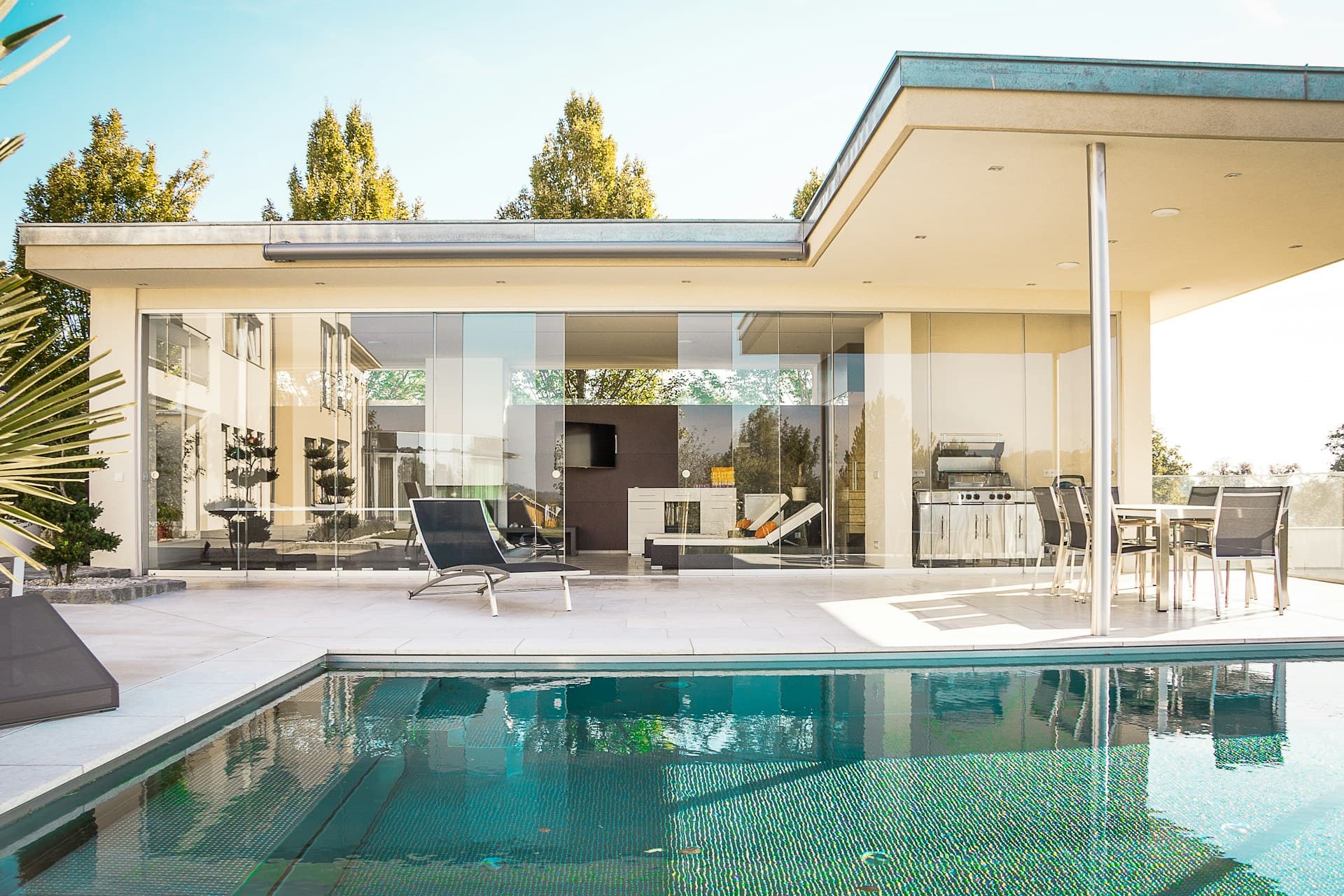 A luxury villa pool at a tropical family resort in the Keys